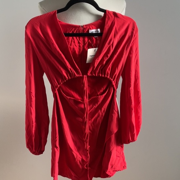 Superdown Selene Wrap Dress in Red, Size: XS - Picture 5 of 9